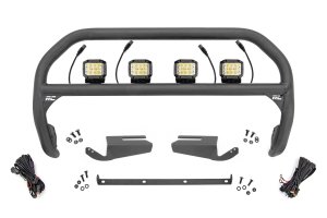 Ford Bronco Nudge Bar - Front - Rough Country - 3 Inch Wide Angle LED - Black - '21-'23